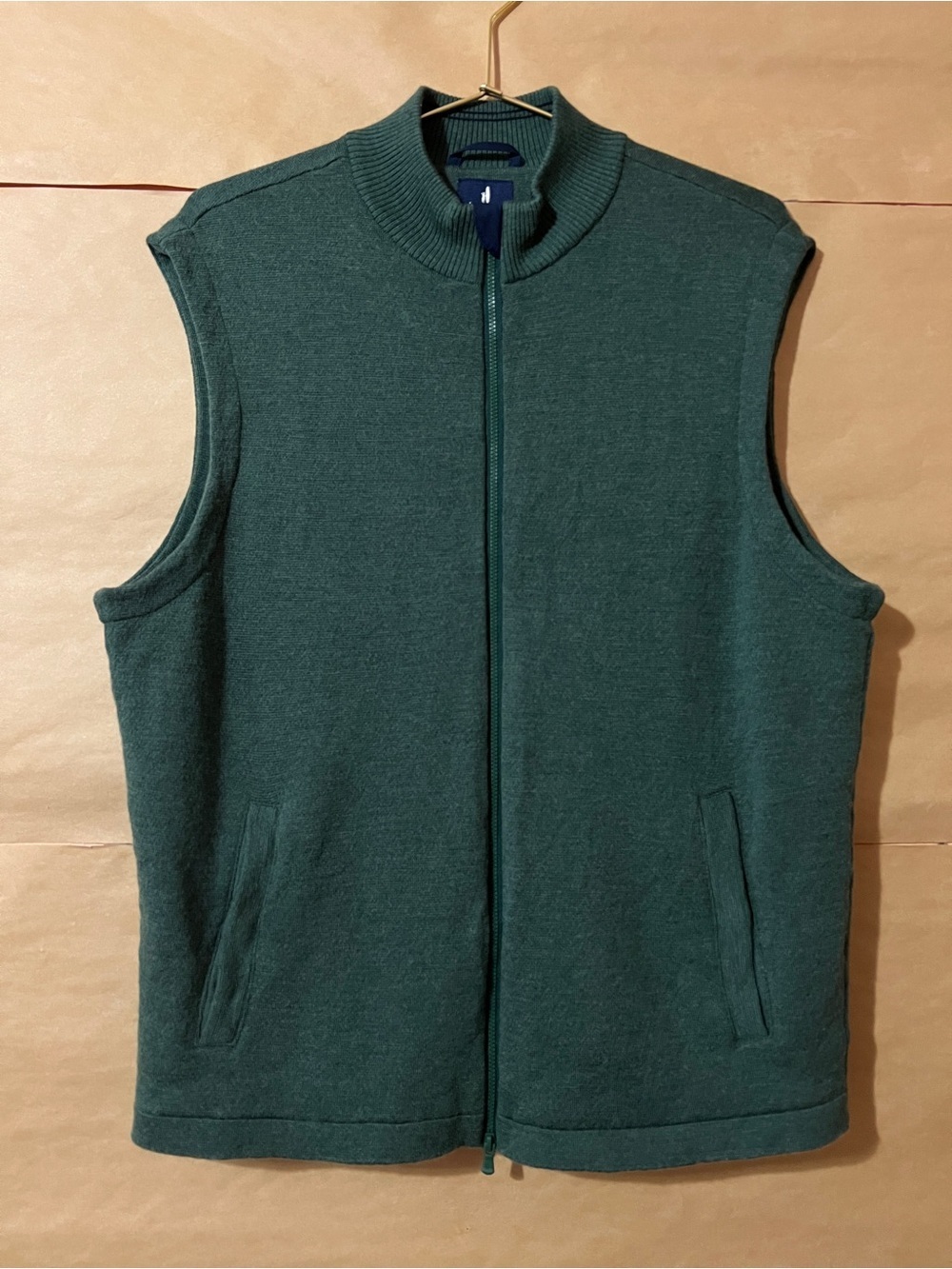 Johnnie-O | Men's Garrison Vest Merino Wool Full Zip Vest Rover Green Size M